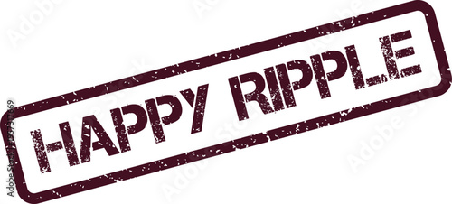 Happy Ripple grungy rectangular seal for positive influence and spreading good vibes