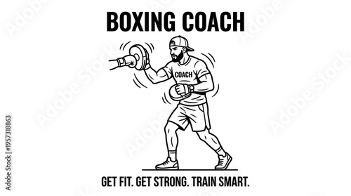 Boxing Coach Training With Focus Mitts