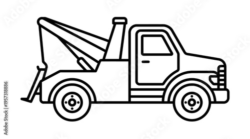Outlined Tow Truck Icon