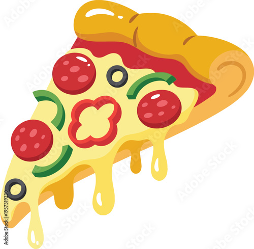 Cute cartoon a illustrator vector pizza