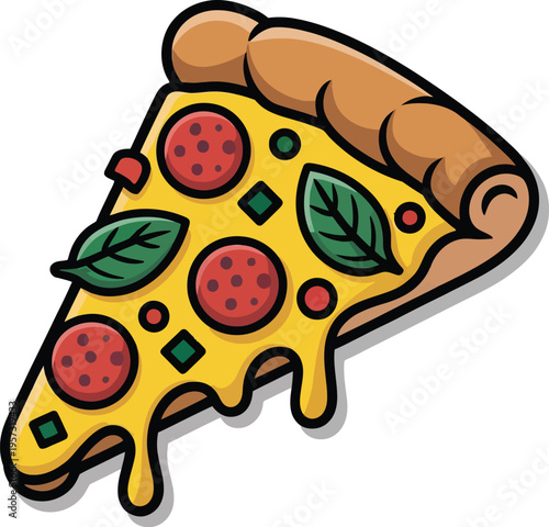 Cute cartoon a illustrator vector pizza