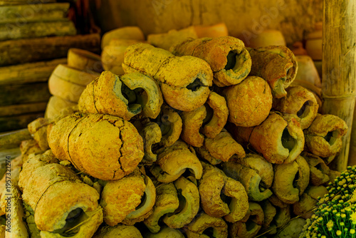 Manual production.

A craft village in Nha Trang, Vietnam. Production of goods by hand. Souvenir products. 