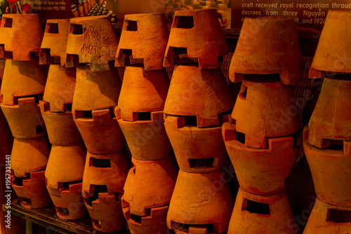 Manual production.

A craft village in Nha Trang, Vietnam. Production of goods by hand. Souvenir products. 