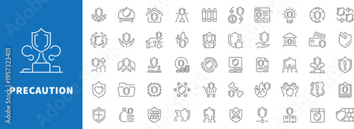 Precaution, Safety & Protection Icon Set