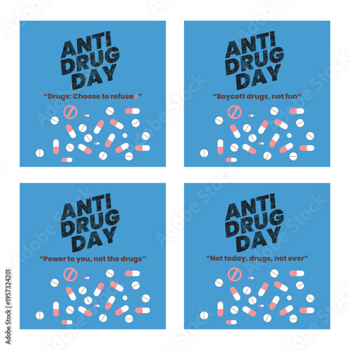 Anti-Drug Day Awareness: A vibrant graphic, conveying the crucial message of resistance against drug abuse, is displayed. The design aims to raise consciousness, highlight health.