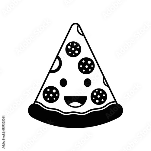 Smiling cartoon slice of pizza 1.