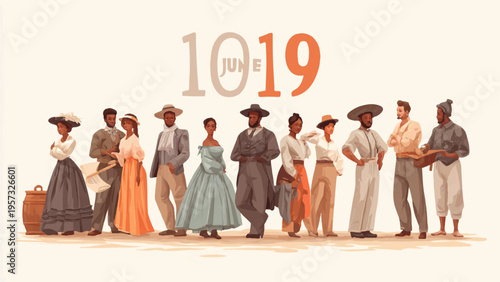 Set of 19 people from different eras vector illustration