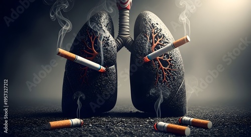 The devastating impact of smoking on human lungs
