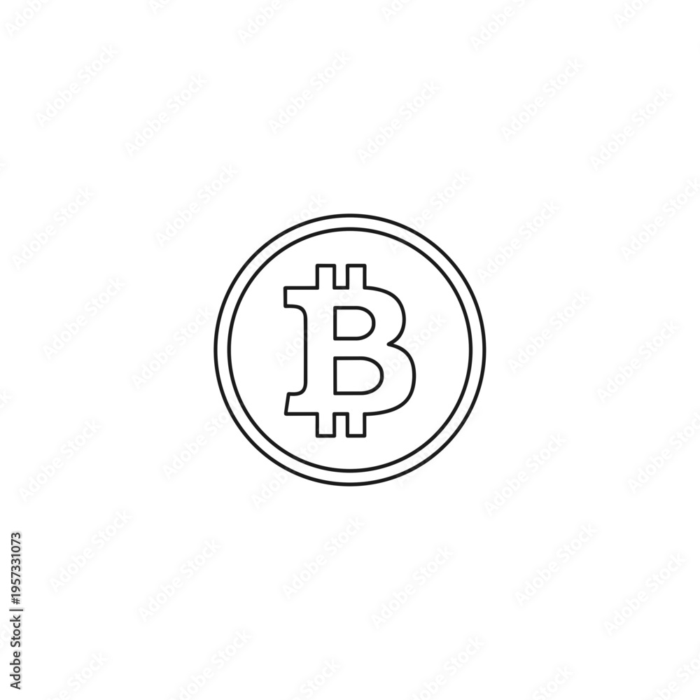 Obraz premium Bitcoin cryptocurrency symbol logo icon.