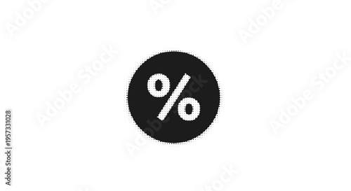 Foto Simple Percent Sign in Black Circle Icon