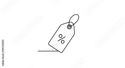 Minimalist Discount Price Tag Continuous Line Art