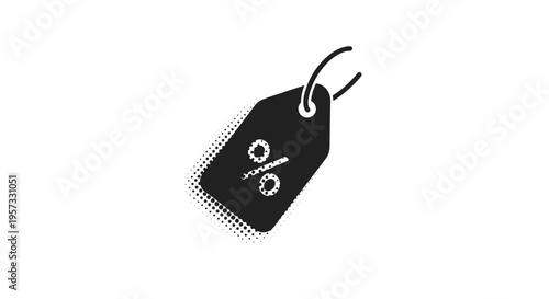 Discount Price Tag With Percentage Symbol Black Icon
