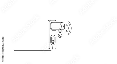 Automatic Touchless Hand Sanitizer Dispenser Line Art Icon