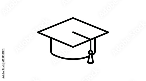 Minimalist Outline of a Graduation Cap