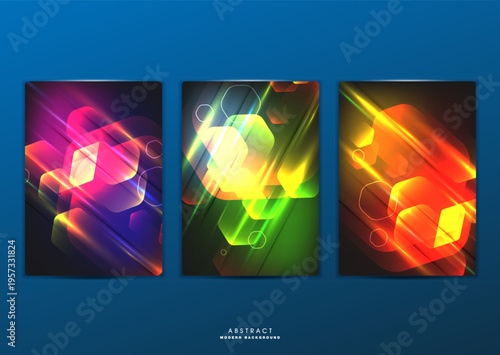 Flat vector. Minimal geometric background set. Dynamic shapes composition. Eps10 vector.