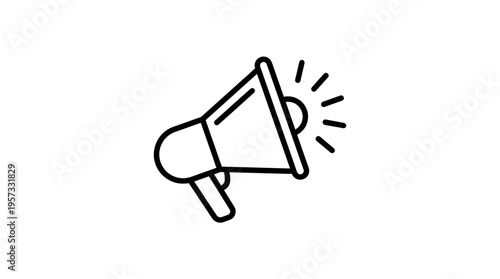 Minimalist Megaphone Icon Emitting Sound Waves