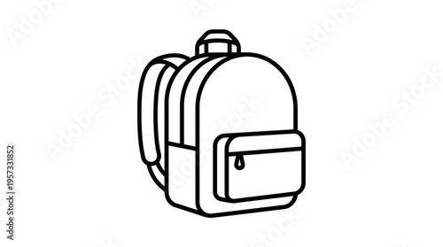 Minimalist Black and White Backpack Outline