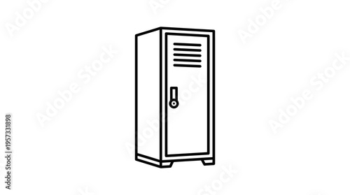 Black and White Outline of a Single Locker