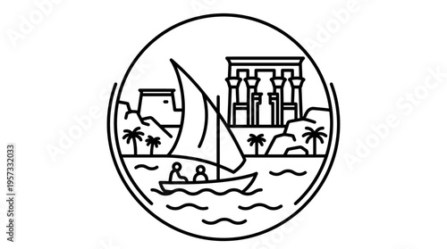 Minimalist Egyptian Landscape Icon