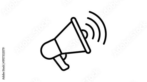 Minimalist Black and White Megaphone Icon