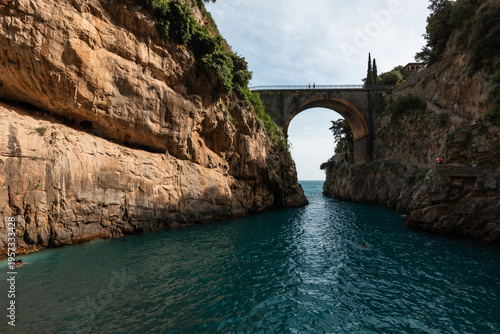 Bild auf Leinwand The bridge in the Fiord of Furore