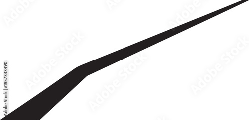Black, curved line, abstract shape, vector graphic element