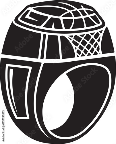 Black basketball ring, sports icon, vector illustration, athletic symbol