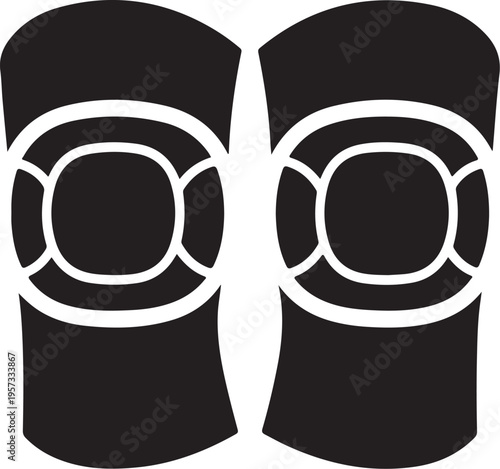 Black knee pads, protective gear, sports knee guards, athletic equipment