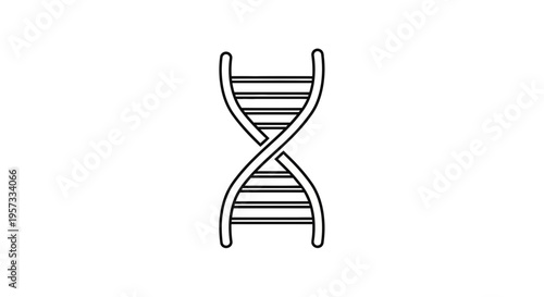 DNA Double Helix Icon, Genetic Code, Helix Structure, Science and Biology Symbol