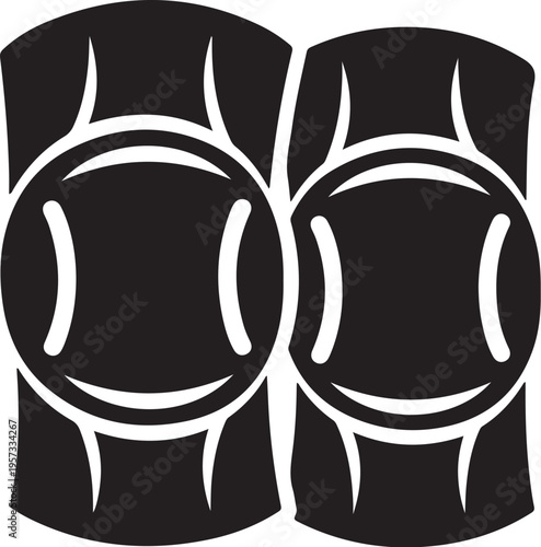 Black knee pads, protective gear, sports equipment, athletic knee guards