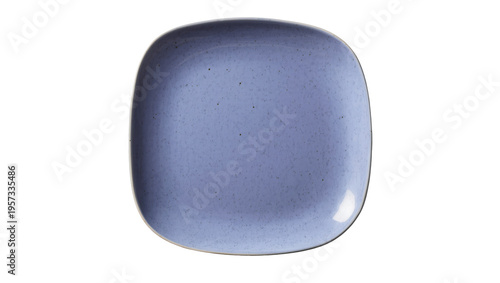 Obraz na plátně Contemporary periwinkle blue ceramic dinner plate with a subtle speckled texture