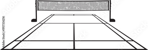 Minimalist ping pong table, black lines, simple illustration, sports equipment, game design