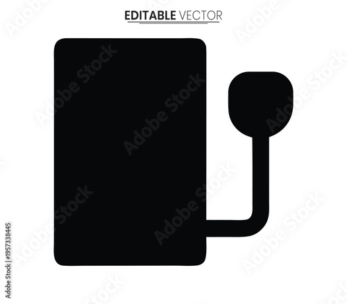 Simple black silhouette of a paper towel dispenser with a roll silhouette