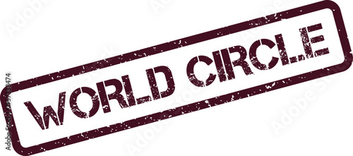 Global community organization stamp representing interconnected networks and agreements worldwide