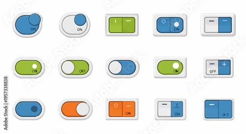 Collection of toggle switch icons.