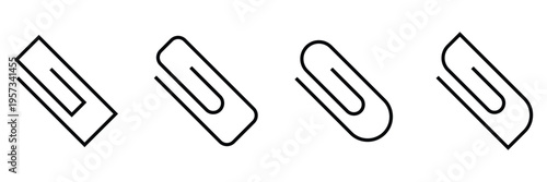 paper clip icon vector set. attachment icon set. paper attachment clip icons. email attachment symbol. attachment and paper clip icon for app, ui and website. vector illustration on transparent bg eps