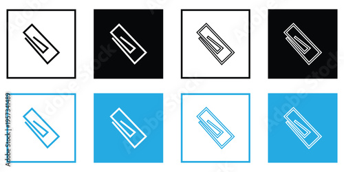 Paper clip icon set vector EPS 10.