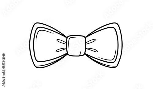 Elegant bowtie outline icon modern fashion accessory vector illustration