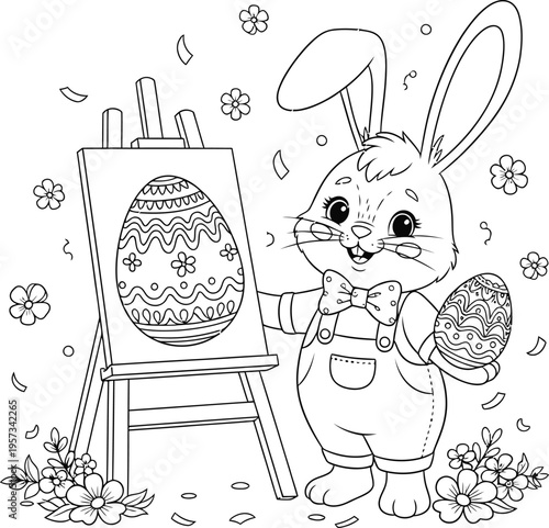 Easter sunday fun with bunny painting easter eggs