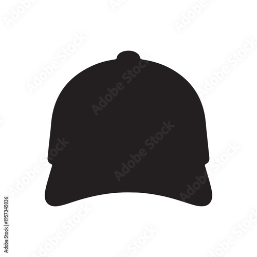 Baseball cap silhouette vector illustration on white background