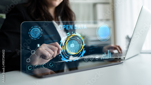 Obraz na plátne The concept of open data for public information and government transparency