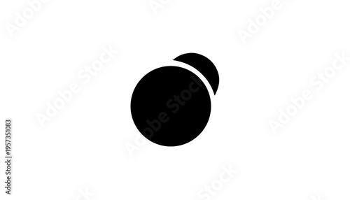 Minimalist architectural gourmet plate icon, simple circle with offset arc table setting, clean fine dining restaurant vector logo.