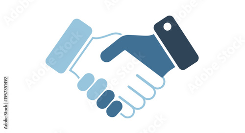 Partnership handshake icon, agreement, teamwork, success, business concept