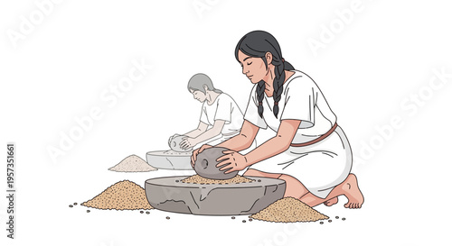 Wallpaper Mural Woman washing clothes in a basin. Torontodigital.ca