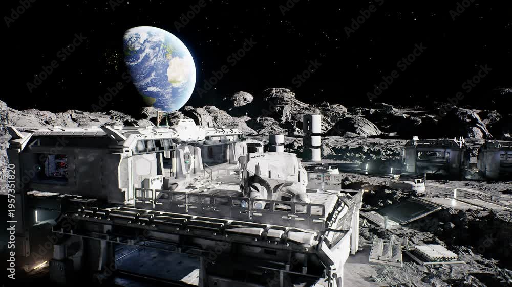 Lunar command hub coordinating orbital resupply with command modules ...