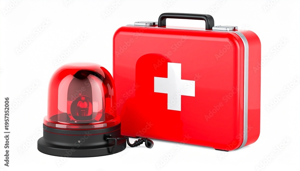 Fototapeta premium Symbols of Emergency Readiness