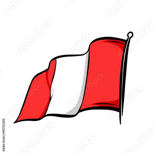 artistic handdrawn peru flag illustration