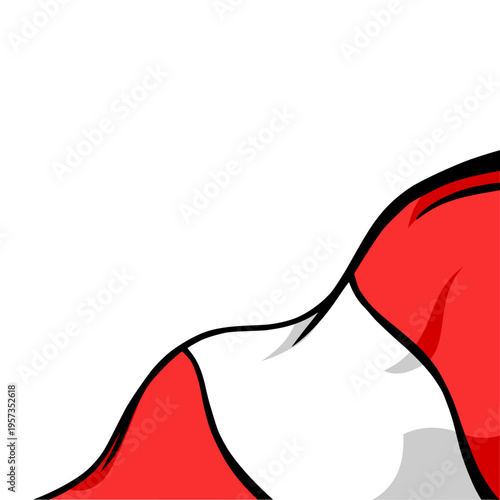 HandDrawn peru flag Waving Corner ornament