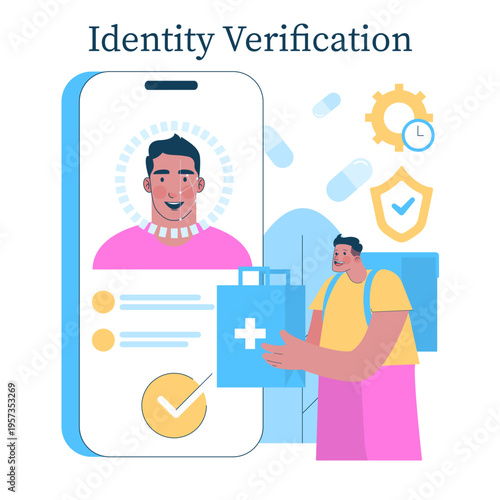 Identity Verification Process Vector Illustration