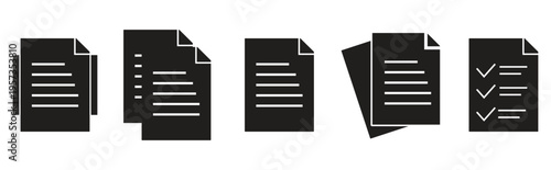 Document icon vector isolated on white background. Paper document page icon vector element. Agreement file symbol.